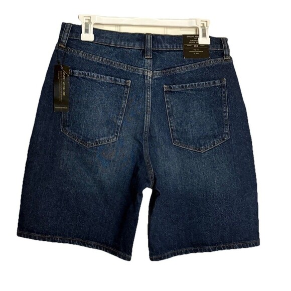 Banana Republic Jean Shorts Size 29 8 Girlfriend Dark Wash Blue Denim NWT - Picture 2 of 7